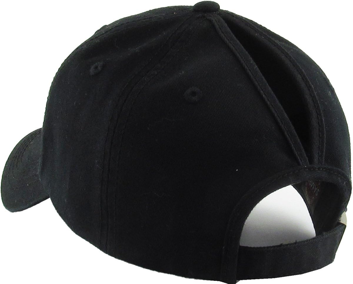 Pony-Classic BLK Classic Ponytail Baseball Caps Classic Cotton Dad Hat Adjustable at  Women’s Clothing store