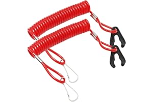 WELCAPAC 2 Pack Boat Kill Switch Lanyard with Clip Hook | Emergency Kill Stop Switch for Outboard Motors | Compatible with Ya