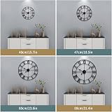 HAITANG Vintage Large Wall Clock 60cm Silent Battery Operated Black Roman view 6