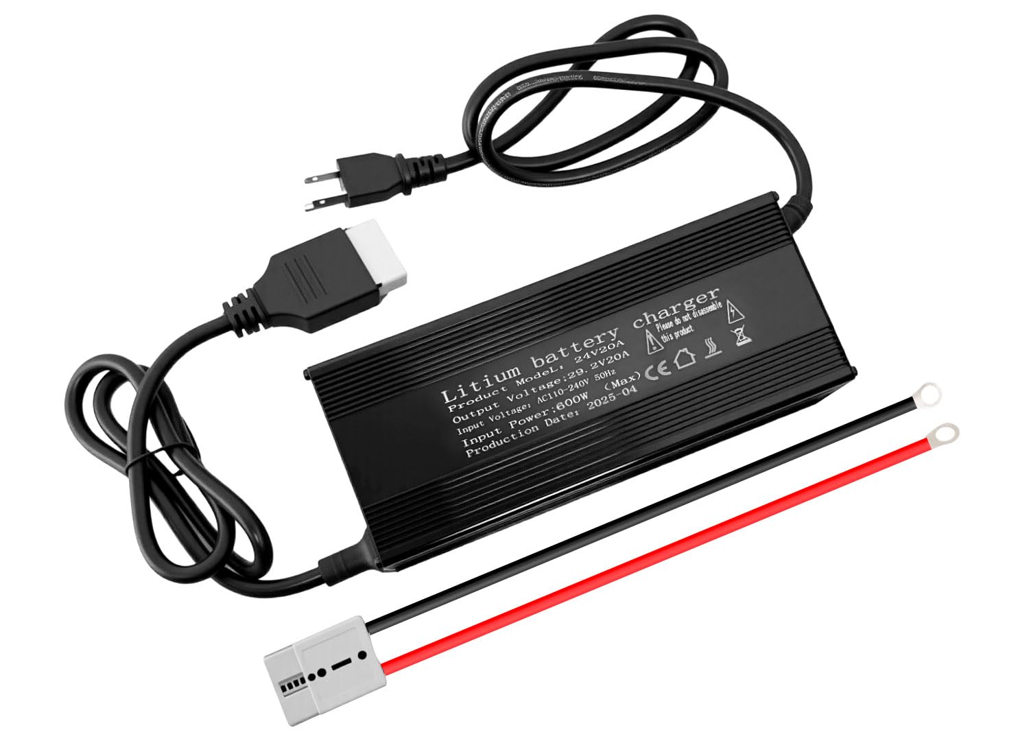 Photo 1 of 24V 20A Lithium Battery Charger 29.2V LiFePO4 Battery Charger, with Anderson Connector LED Indicator, Built-in Safety Protections, Support 0V Charging, Special for 24V LiFePO4 Battery
