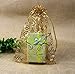 UHANGETH 100Pcs Organza Bags Jewelry Party Wedding Favor Drawstring Pouches Gift Bags (5x7, Gold-Gold)