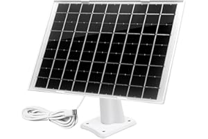 GENBOLT Solar Panel Waterproof, Works with Surveillance Cameras on Rechargeable Battery, 7W/5V with 4M USB Cable, Supports Co