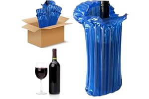 BEILEINICEHK Wine Bottle Travel Protector Bags,Blue Reusable Wine Travel Bag with Free Inflator Pump,10 Packs