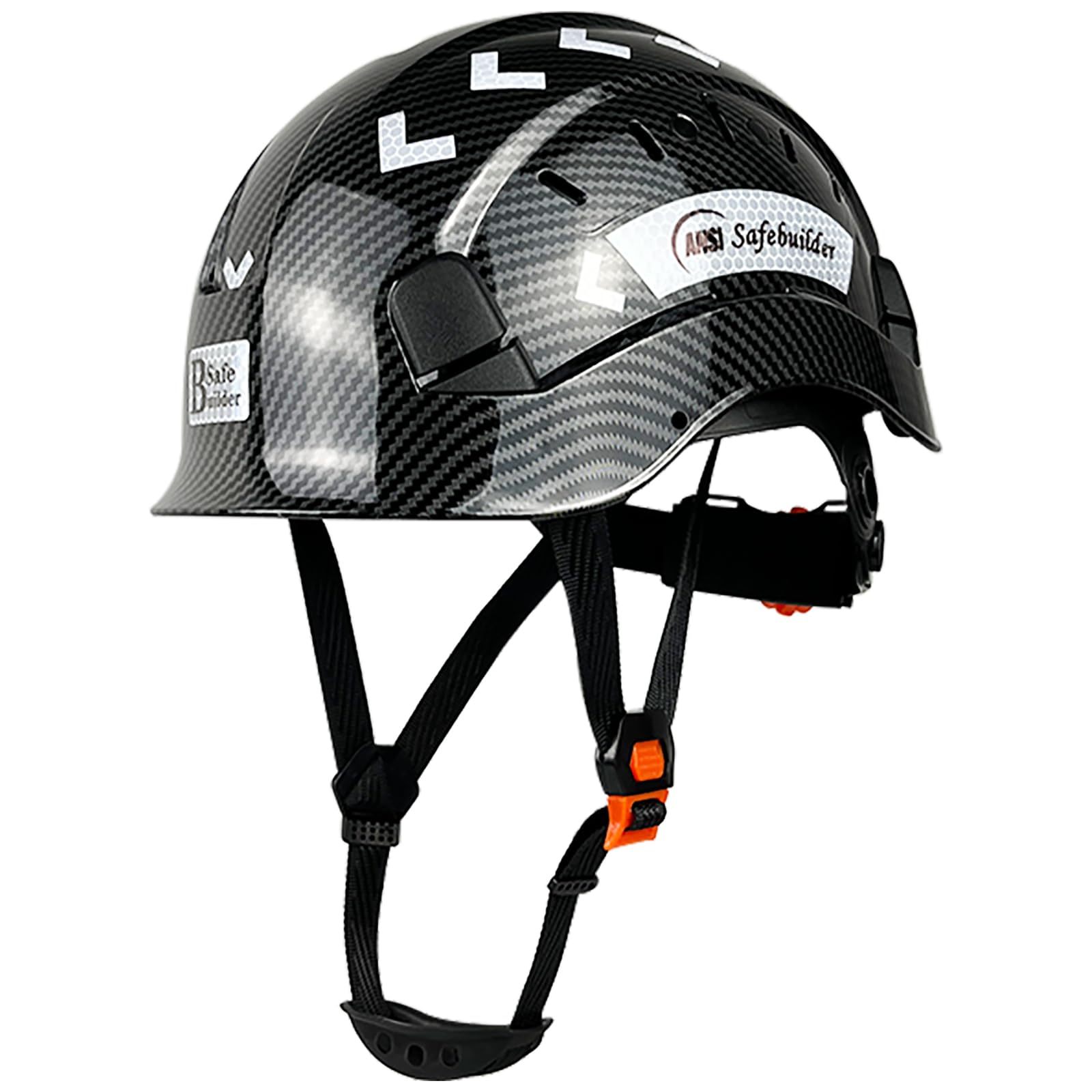 Photo 1 of SAFEBUILDER CR06 Construction Safety Helmet ABS Hard Hat Adjustable Ventilation System Hardhats Industrial Work Head Protection for Men Certified ANSI/ISEA Z89.1 (Bright Black Hat)