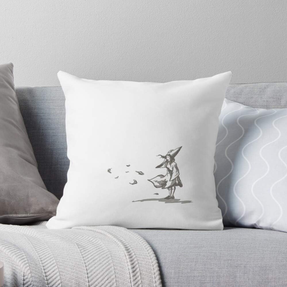 Valley Wind Leaves Ida Damsel White Puzzle Monument Princess Square Form Decorative Indoor Cotton Throw Pillow