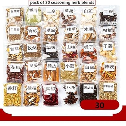 Fabura 30 Paquetes De Especias Para Cocinar Condimentos Mezclas De Hierbas 17 64 Oz 18 Oz Pimienta Myristica Alpinia Katsumadai Syzygium Aromaticum Illicium Verum Chili Cuminum Cyminum Angelica Dahurica Hedychium Coronar Amazon Com Grocery