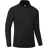 Runhit Men's Quarter Zip Pullover Long Sleeve Running Shirt 1/4 Lightweight UPF 50+ Sun Shirts for Golf Athletic Workout