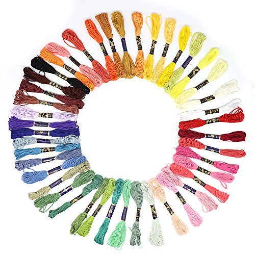 45pcs 8meters Anchor Cross Stitch Cotton Embroidery Thread Sewing Craft (Mixed colors 1)