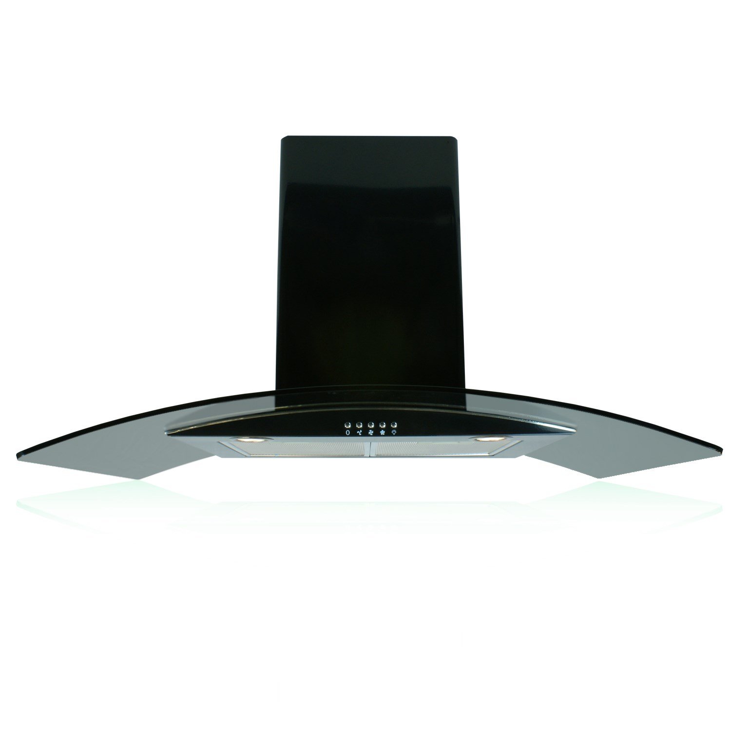 ElectriQ 90cm Curved Black Glass Cooker Hood Satin Black Amazon.co.uk