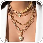 Y2K Necklaces Jewelry Gold Cherry Necklaces for Women Chunky Charm Streetwear Star 8 Ball Stackable Leopard Cheetah Dice Layered Gold Dainty Statement Chain Choker Trendy Birthday Jewelry Gifts