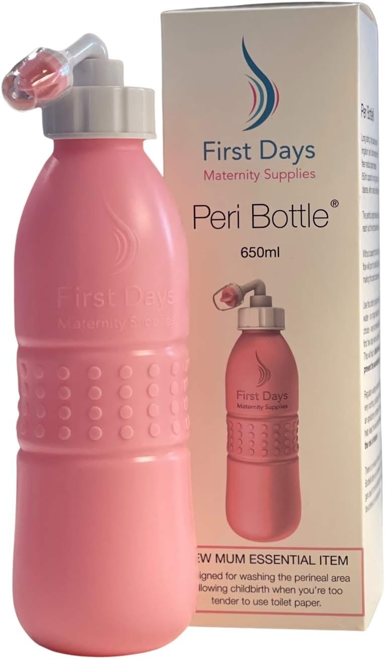 First Days Maternity Maxi Peri Bottle, 650ml Portable Bidet for Postpartum Care Pain Relief, Perfectly Angled Head