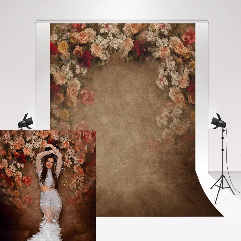 Kate Studio backdrop Brown 2x3m Retro Luxurious Flower Backdrop Photography Backdrop for Wedding Home DIY Photography Background Children Photo Shooting Photo Booth