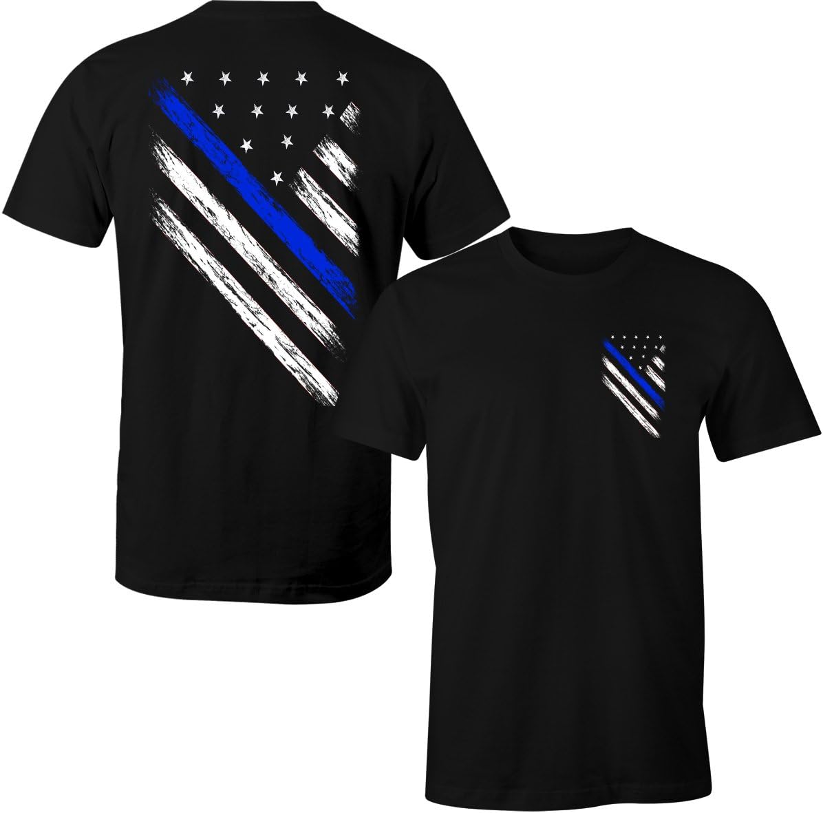 Thin Blue Line Cops USA Flag Police Men's T Shirt