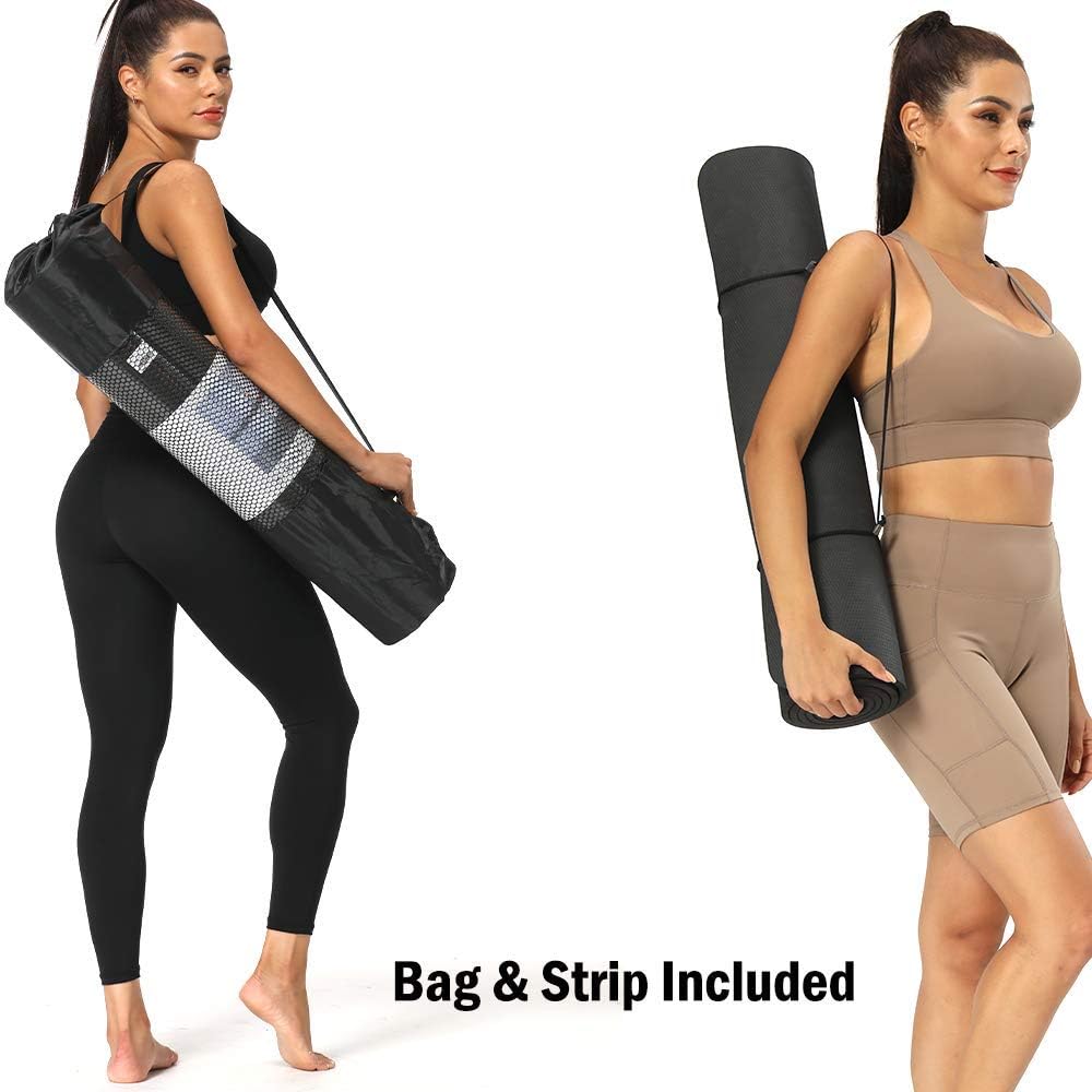 DEYACE Yoga Mat, Extra Thick & Wide Non Slip Workout Fitness Home Exercise Mats for Women Men, 72''L x 32''W x 2/5'' Thickness （Black） : Sports & Outdoors