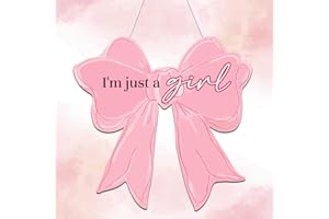 SFDHVCF Coquette Pink Bow Wall Decor Inspirational Preppy Bow Wall Sign Birthday Party Gifts Decorations Bowknot Welcome Door Sign for Bedroom College Dorm Apartment Porch Indoor Decor
