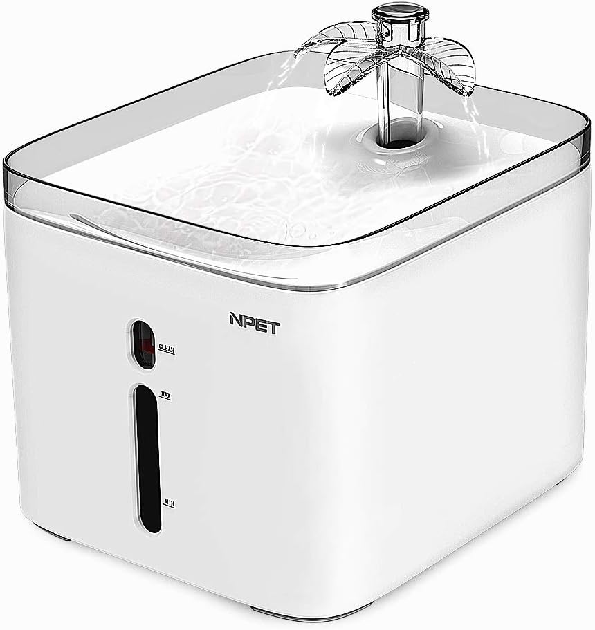 NPET Water Fountain for Cat Dog Filtered Water for Pet Healthy Hygienic