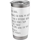 Funny Dear Boss Appreciation Day World Best Boss Ever Coffee Stainless Steel Insulated Tumbler