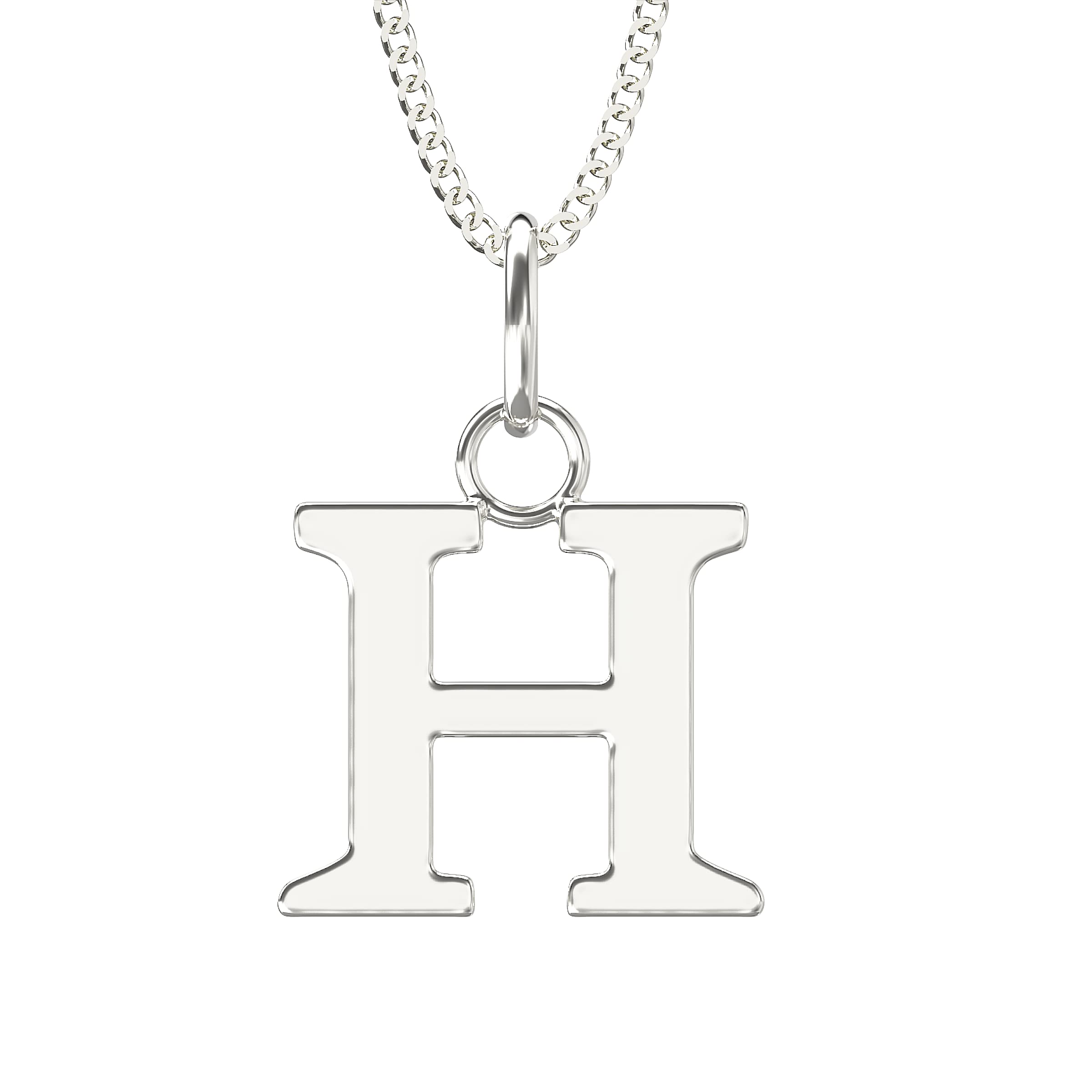 Aeon Jewellery Alphabet Initial Necklace - H | 925 Sterling Silver | Adjustable 16-18 Inch Silver Necklace | Polishing Cloth Included