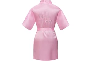 SEALINF Flower Girls' Bridesmaid Pure-Colored Robe with Rhinestones for Bridal Party Wedding Getting Ready