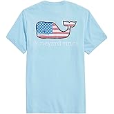 Vineyard Vines Mens Flag Whale Short-Sleeve Pocket Tee