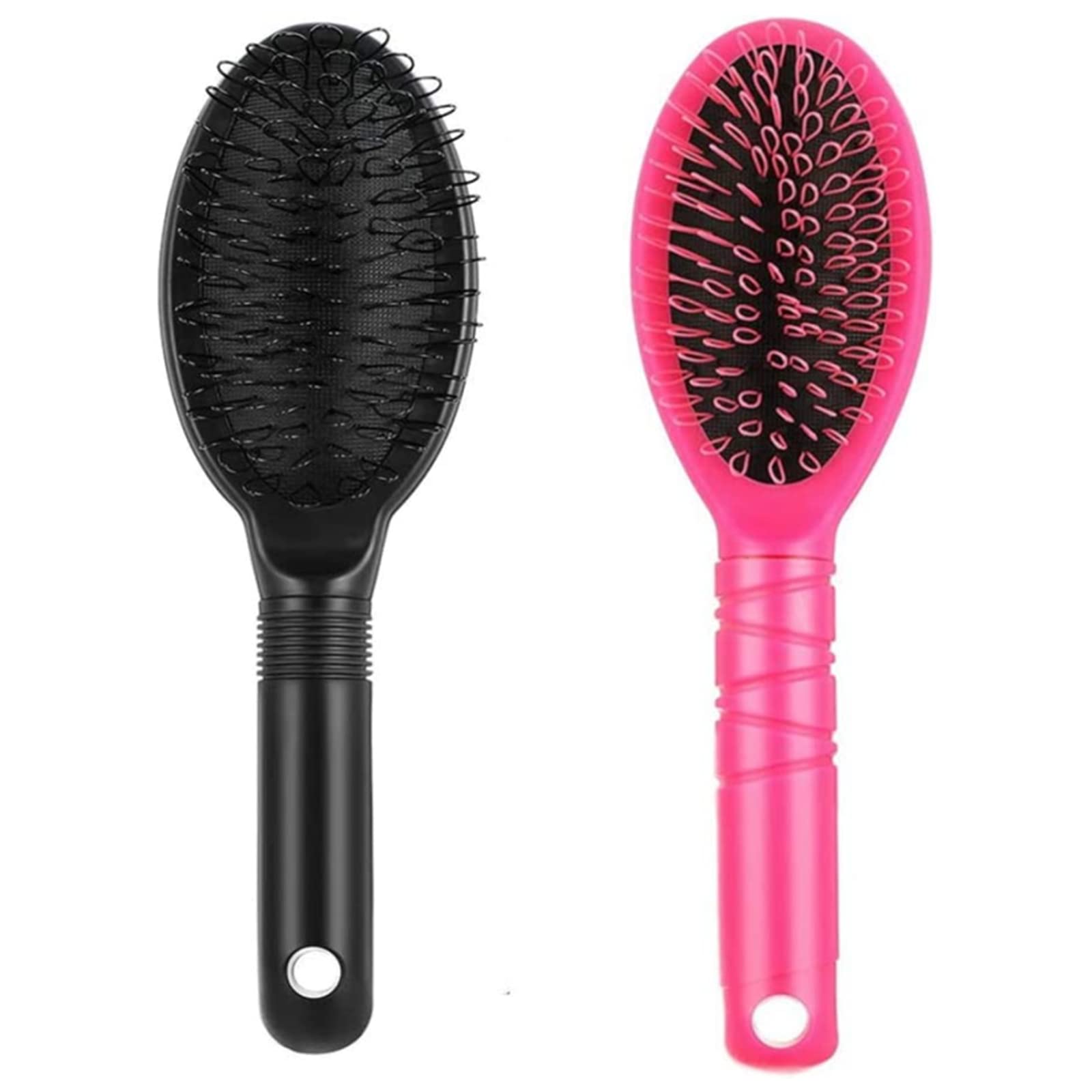 Wig Brush & Hair Extension Brush 2-Pack - Soft Bristles Loop Design for Synthetic Wigs & Natural Hair, Anti Static Detangler for Fragile Extensions, Portable Padded Comb