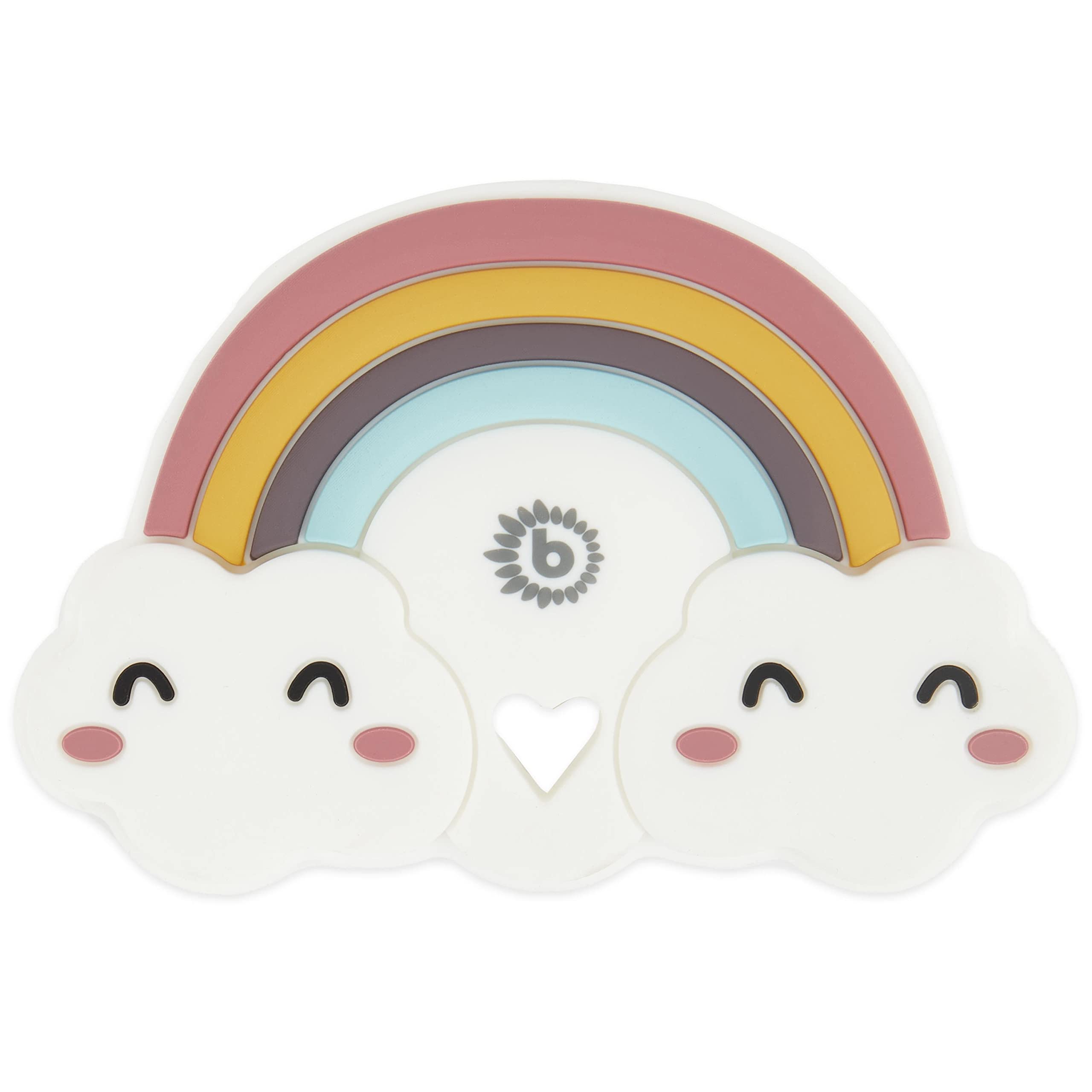 Bieco Silicone Rainbow Teething Ring Baby, 9 cm | 0+ Months | Teething Relief | Baby Rattle Rainbow | Colourful Teether for Babies | Toy | Silicone Teether