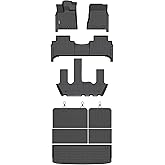 Binmotor-Floor Mats & Cargo Liner for Nissan Armada/Infiniti QX80 2025 2026,Bucket Seat (7 Seats),TPE All Weather Car Mats for Nissan Armada Accessories Floor Liners Rubber Trunk Mat