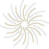 PH PandaHall 60pcs Tube Beads 25mm Curved Noodle Beads Twist Spacer Bead Long Brass Loose Bead for Jewelry Necklace Bracelet Making, Hole: 0.8mm