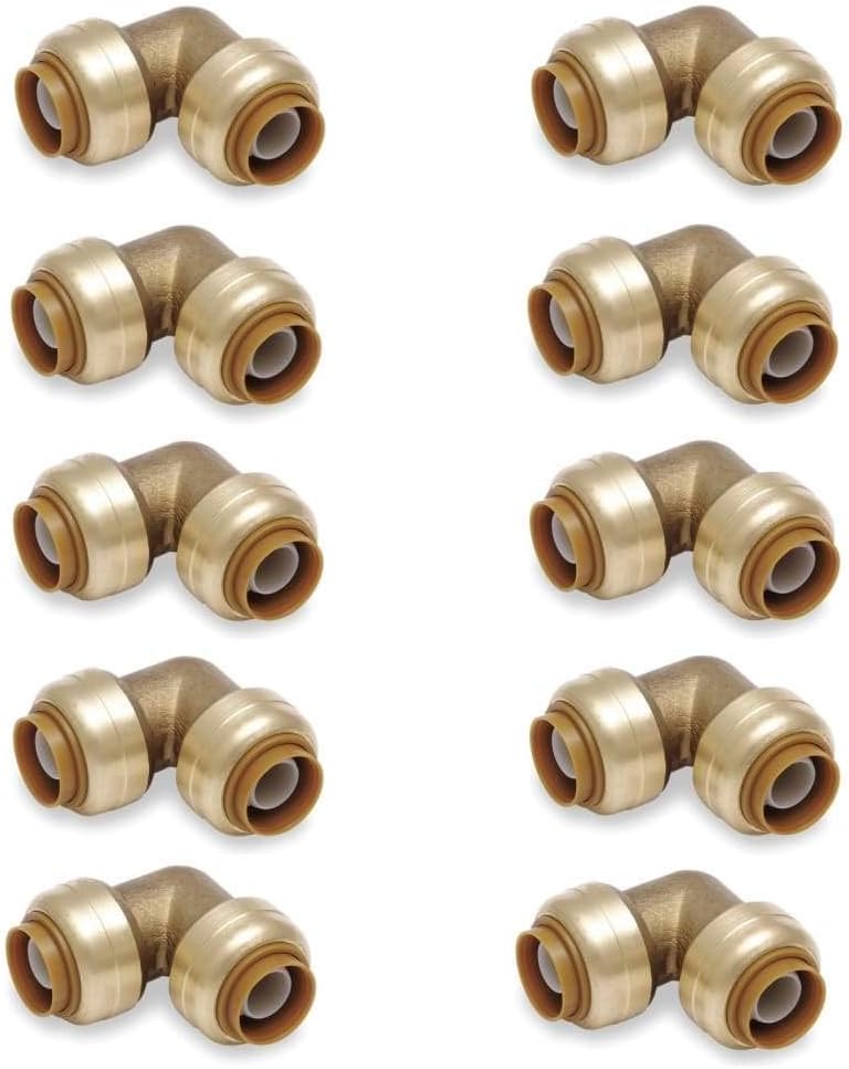 PushFit 1/2" Inch Push to Connect Fitting LF 90 Elbow 10 pcs/Brass / 0