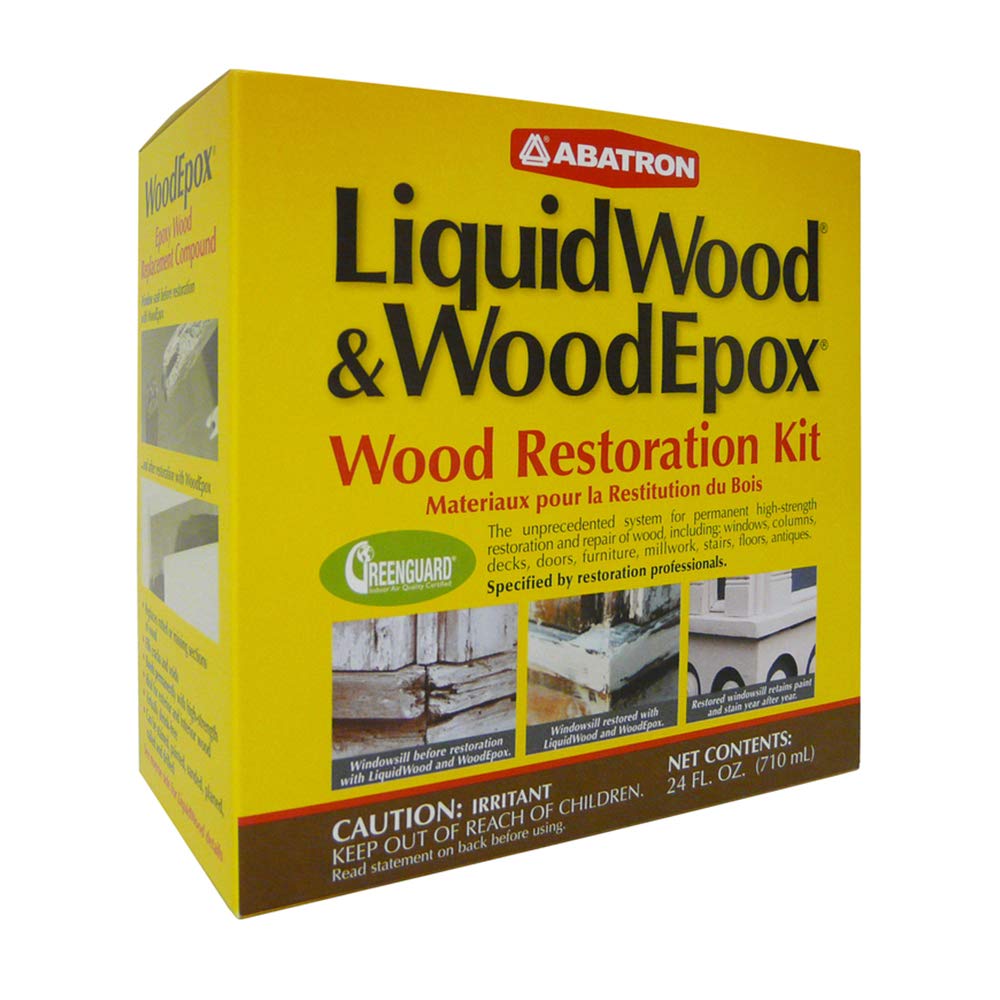 Photo 1 of Abatron Wood Restoration Kit - 24 Ounce - Includes LiquidWood Epoxy Resin Wood Hardener and WoodEpox Wood Filler