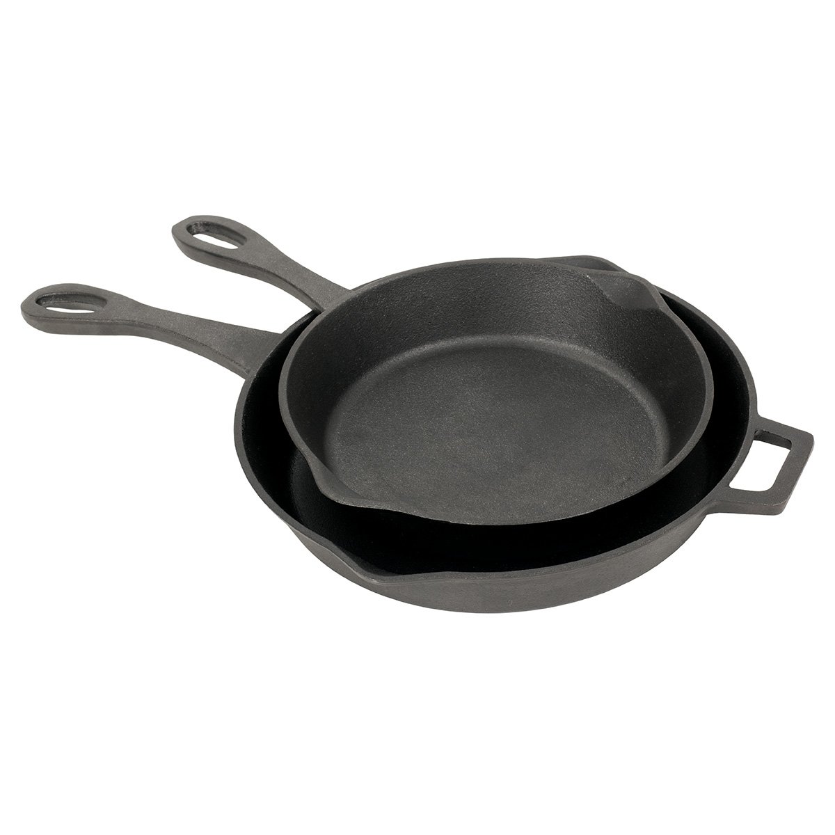 Bayou Classic 7451 Cast Iron Skillet Set, 10-Inch and 12-Inch, Black Cast Iron