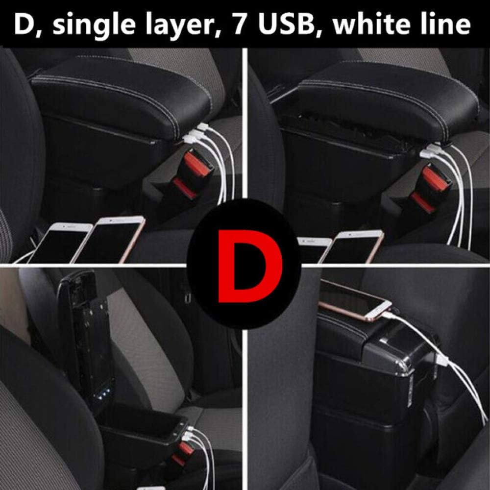 LILIGUAN Armrest box, For Nissan micra March 2003 2004 2005 2011 2012 2014 2015 2016, Armrest Box Car Center Storage Box With Cup Holder Ashtray Stowing Tidying Arm Rest Rotatable Car styling