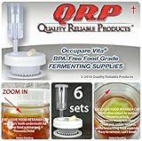 6 QRP No Messy Overflow No Weights Needed Mold-Proof Mason Jar Fermentation Kits with Exclusive Food Retainer Cups keep food submerged in brine (6 WIDE MOUTH KITS)
