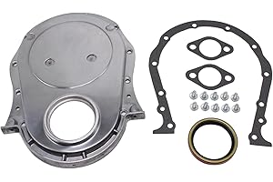 Polished Aluminum Timing Chain Cover Set with Gasket, Seals and Bolts Kit Compatible with Big Block Chevy BBC 396-402-427-454