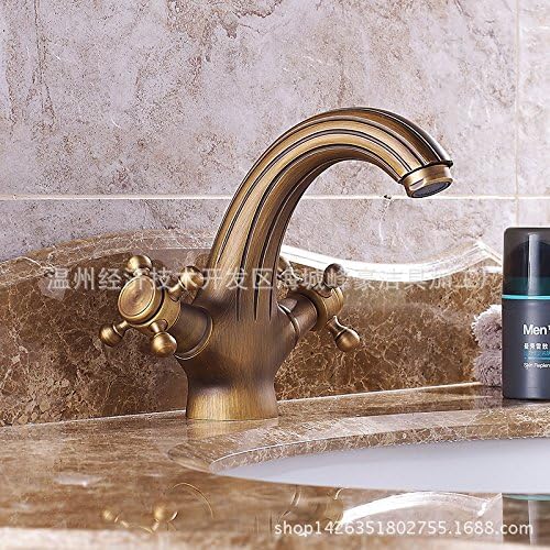 Maifeini Wash Basin Taps _ Hot And Cold Continental Antique Copper Hot And Cold Water Tap Fittings Sink Fittings