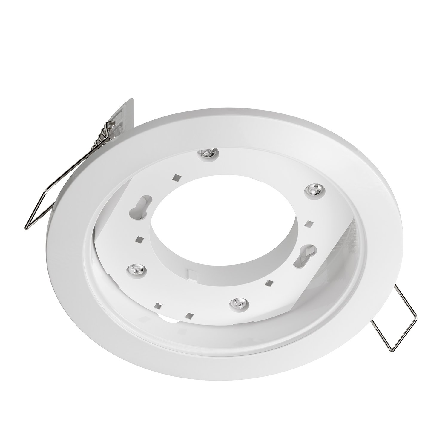 ledscom.de Recessed Ceiling Light ZOBE, White semi-Gloss, Round, 107mm Ø, 1x GX53 max. 25W