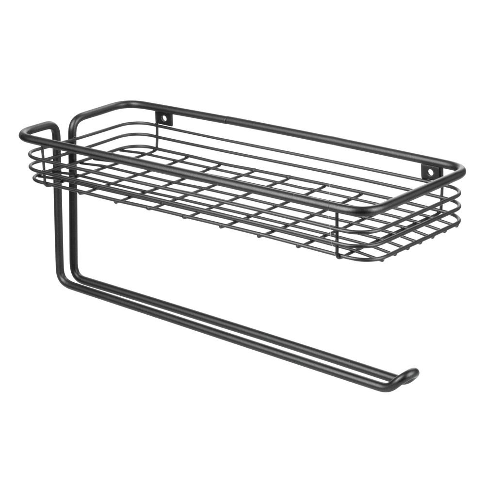 Negro Mate mDesign Portarrollos de Papel de Cocina de Pared con