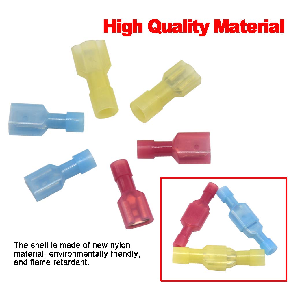 Yosawo 320 Pieces Wire Connectors Fully Insulated Male/Female Spade Nylon Quick Disconnect Electrical Crimp Terminals Assortment Kit - Image 4