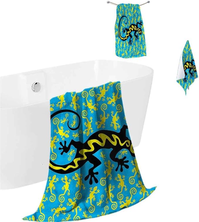 prunushome Hand Towel Reptile QuickDry Bath Towel Set