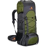 Bseash 60L Internal Frame Waterproof Hiking Camping Backpack with Rain Cover, Large Outdoor Sport Travel Daypack Rucksack