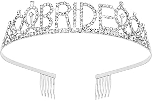 BAHABY Bachelorette Party Decorations, Wedding Tiaras for Bride, Silver Tiara, Bridal Shower Decorations, Bachelorette Party Favors, Bachelorette Gifts for Bride