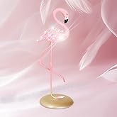 Leuhiove Bling Flamingo Figurine for Home Decor，Shiny Table and Desk Decor Statue