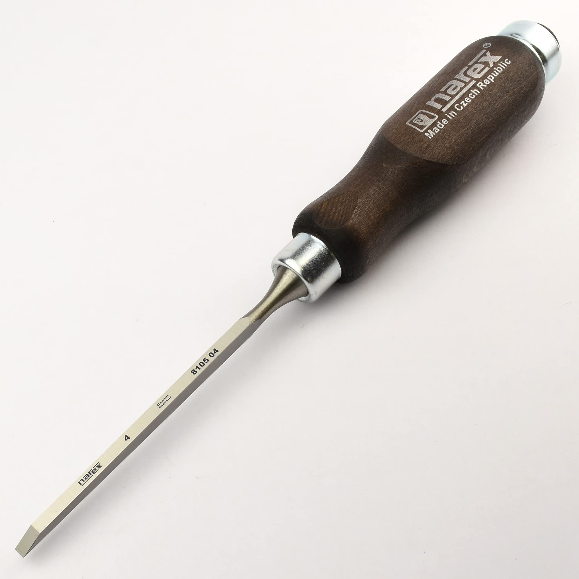 Narex Piercing Chisel - Flat with Dark Grip - 4 mm