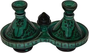 Spice Holder Moroccan Seasoning Handmade Tagine Double Container Storage Organizer