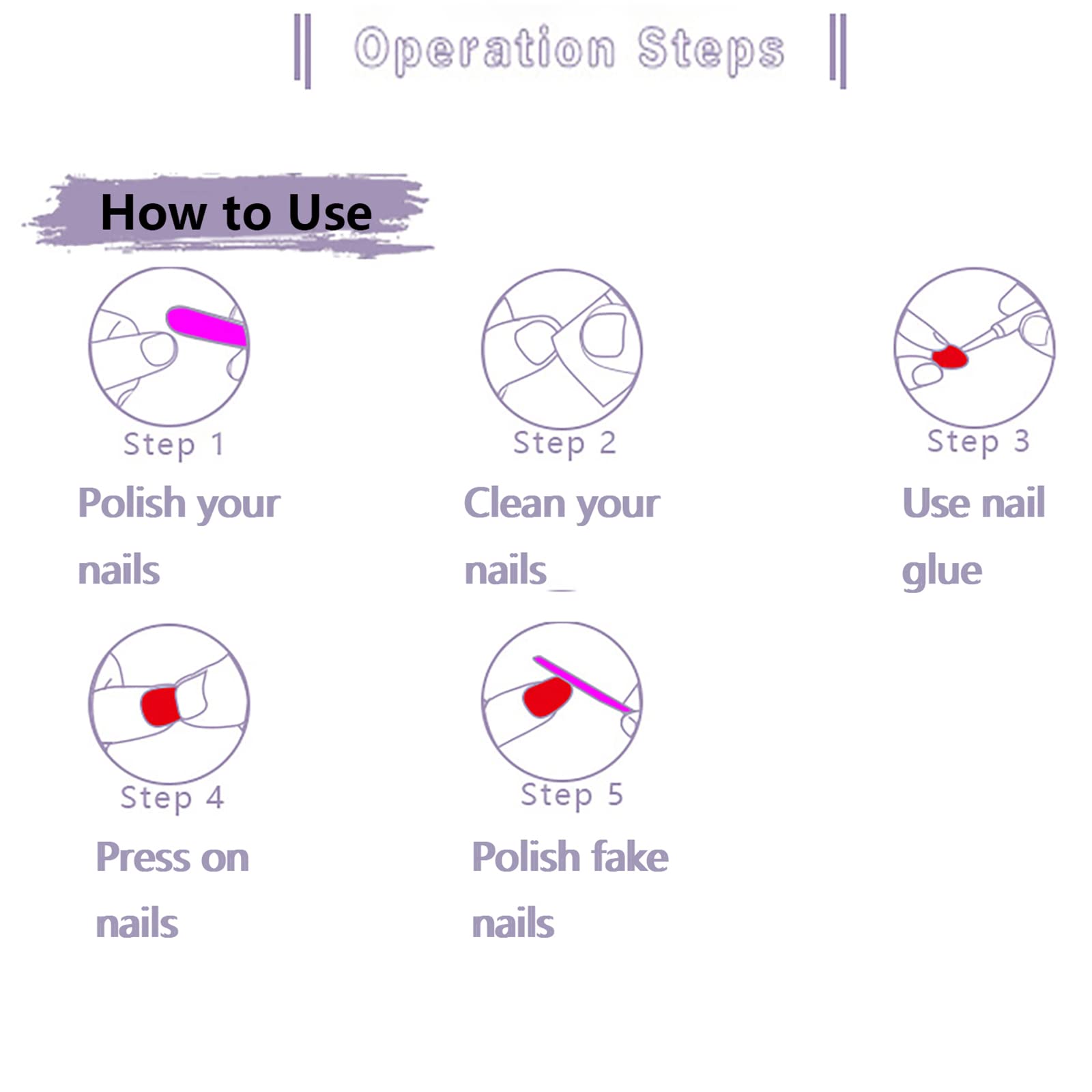 24 Pcs Press on Nails, Sunjasmine Fake Nails with Designs, Acrylic Nails False Nails with Nail Glue for Women (Medium Brown) - Image 5