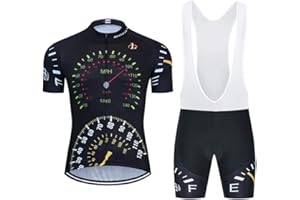 MOXILYN Mens Cycling Jersey MTB Clothes Cycling Kit Bike Shirts and Cycling Bibs Short with 20D Gel Pad Biking Clothing Set