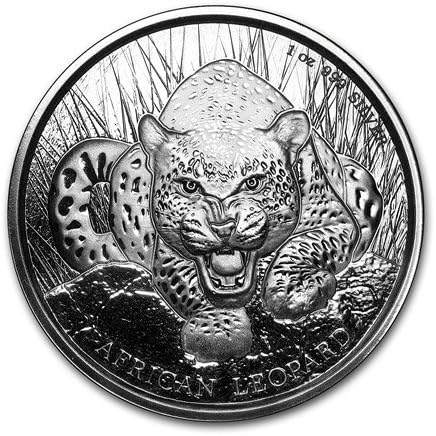 2017 Republic of Ghana 5 Cedi 1 oz Silver African Leopard