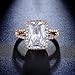 Bella Lotus 4.5ct Radiant Cut CZ 18k Gold and White Gold Plated Vintage Engagement Rings