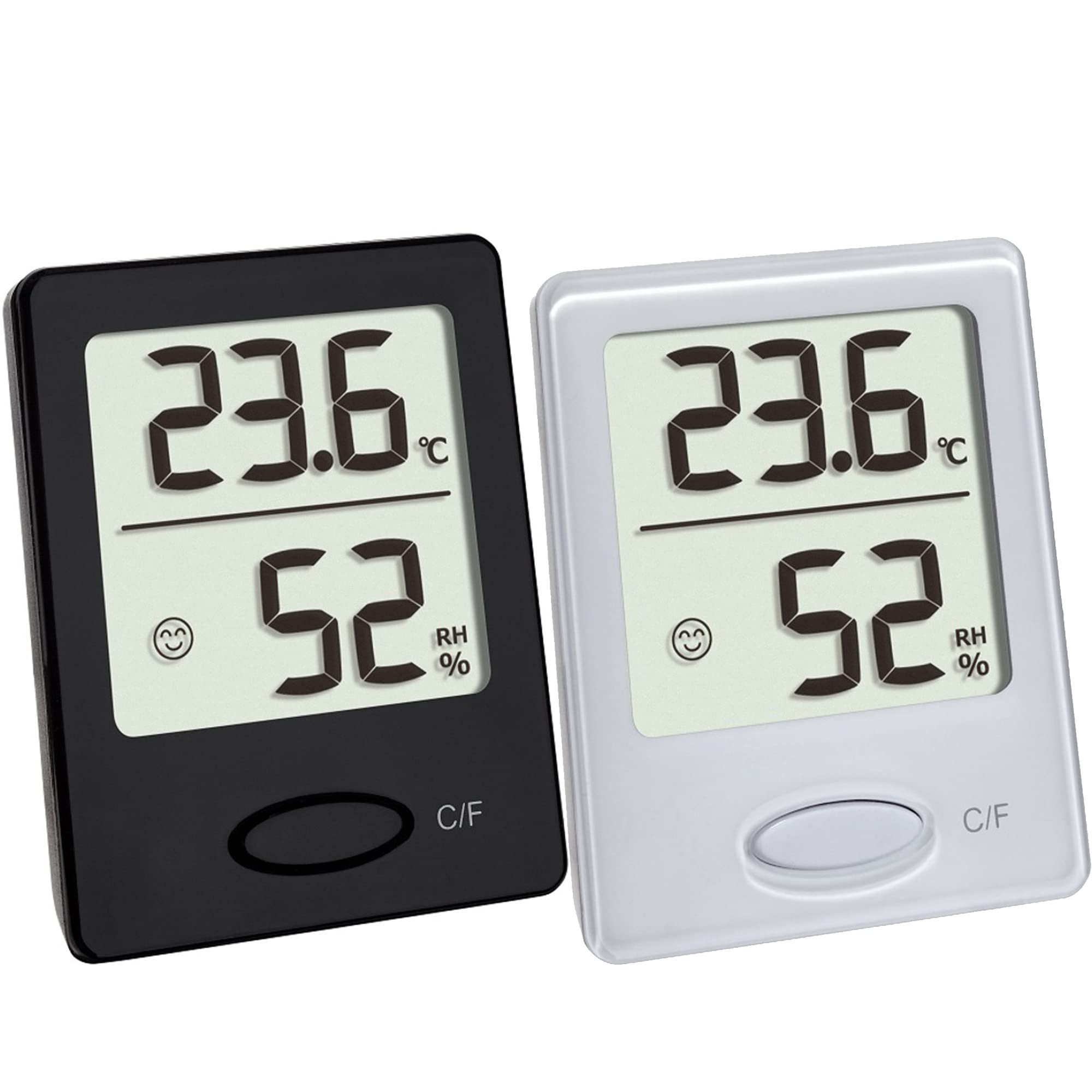 TFA 30.5041 Digital Thermometer Hygrometer for Indoor Climate Control Set of 2 Black and White