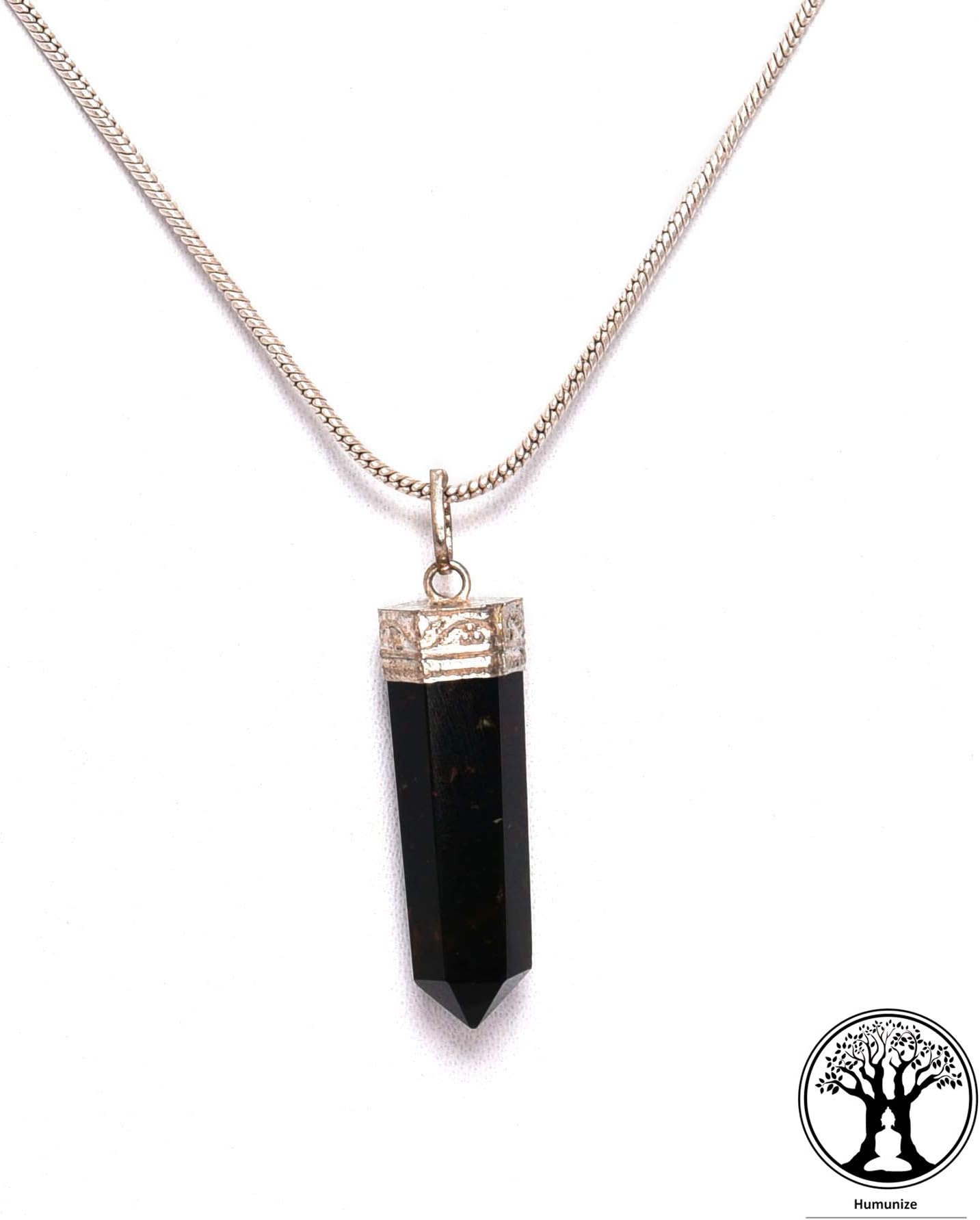 Humunize Reiki Spiritual Faith Healing Gemstone Bullet Bionize Necklace Bloodstone Stone Pendant
